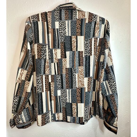 Vtg Donn Kenny Animal Print Long Sleeve Button Up Size Small - Picture 4 of 6